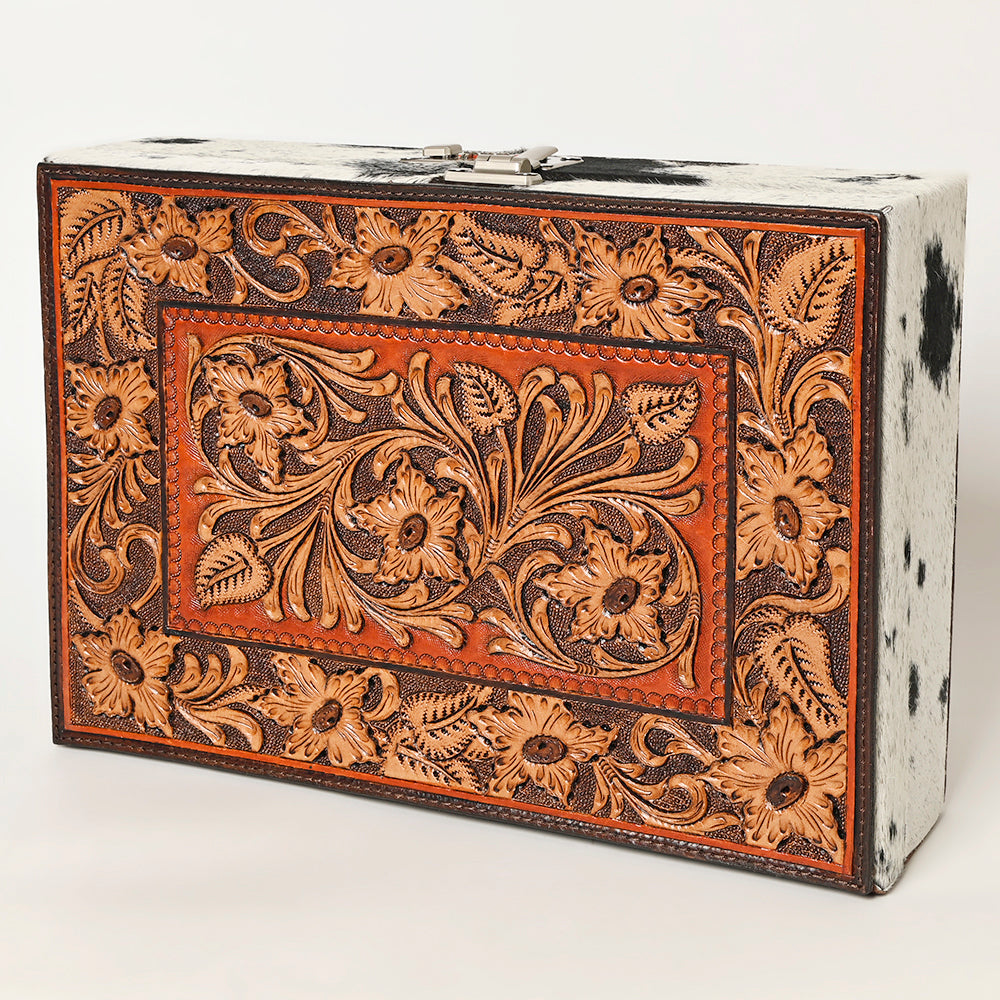 American Darling Hand-Tooled Hair-On Genuine Leather Bag