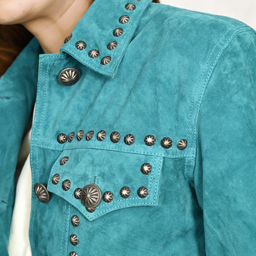 Genuine Vintage  leather Women shirt  jacket  dress ladies girl