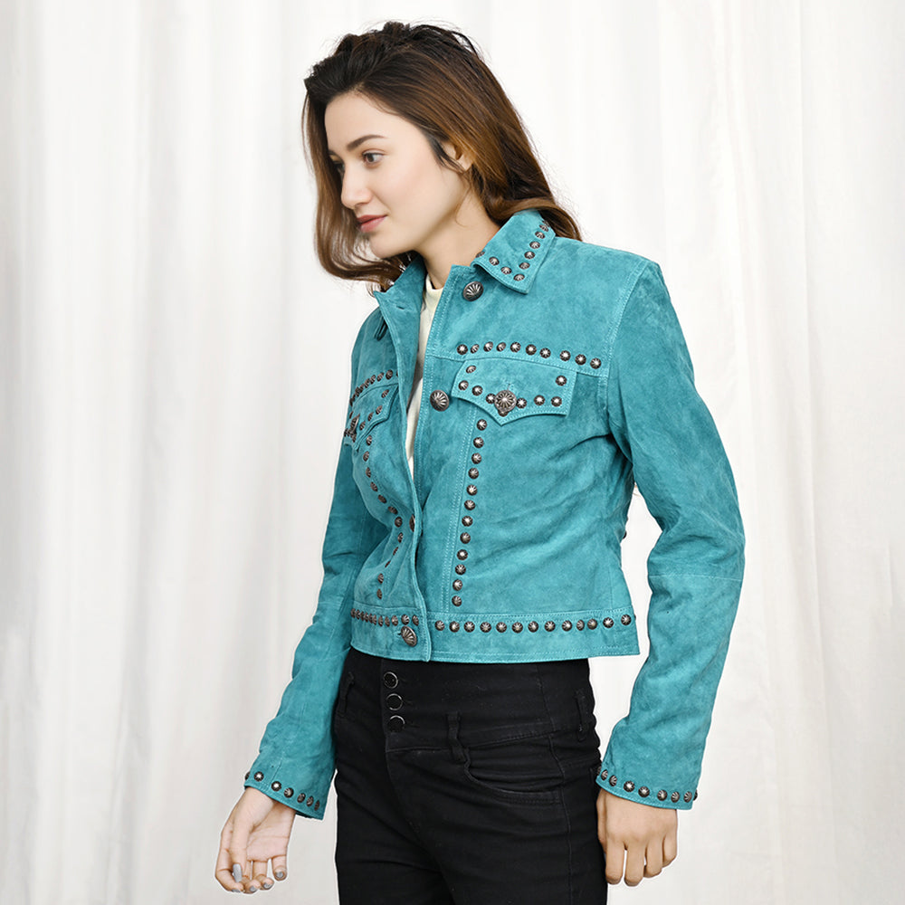 Genuine Vintage  leather Women shirt  jacket  dress ladies girl