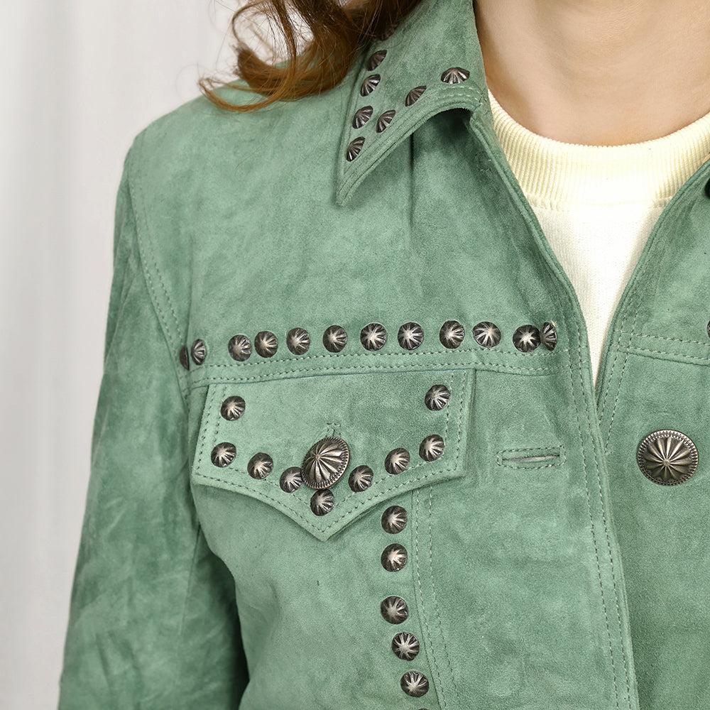 Genuine Vintage  leather Women shirt  jacket  dress ladies girl