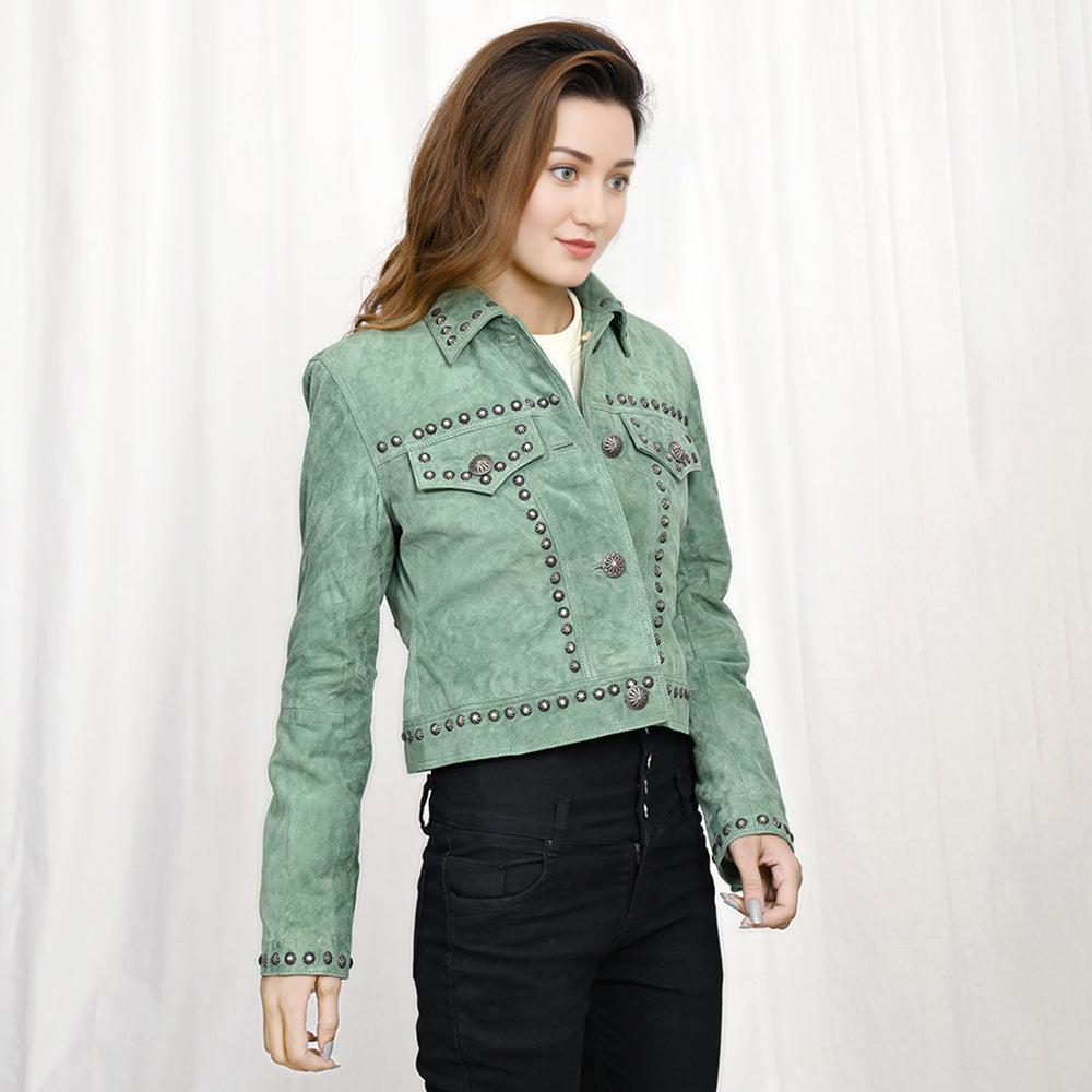 Genuine Vintage  leather Women shirt  jacket  dress ladies girl