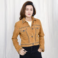 Genuine Vintage  leather Women shirt  jacket  dress ladies girl