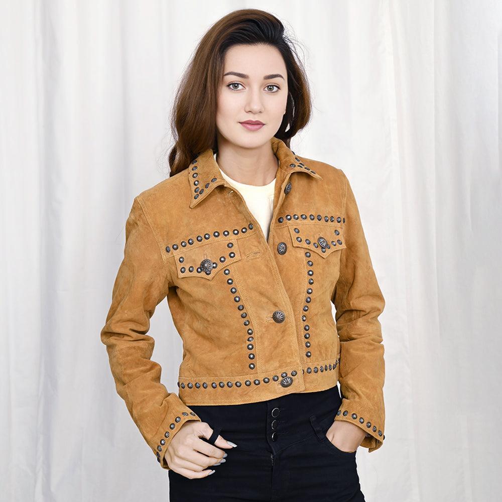 Genuine Vintage  leather Women shirt  jacket  dress ladies girl