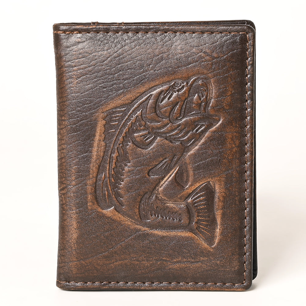AMERICAN TANNER Genuine Leather Hand Burnished Bifold Wallet For Men Women H4.25 X W3 D0.5