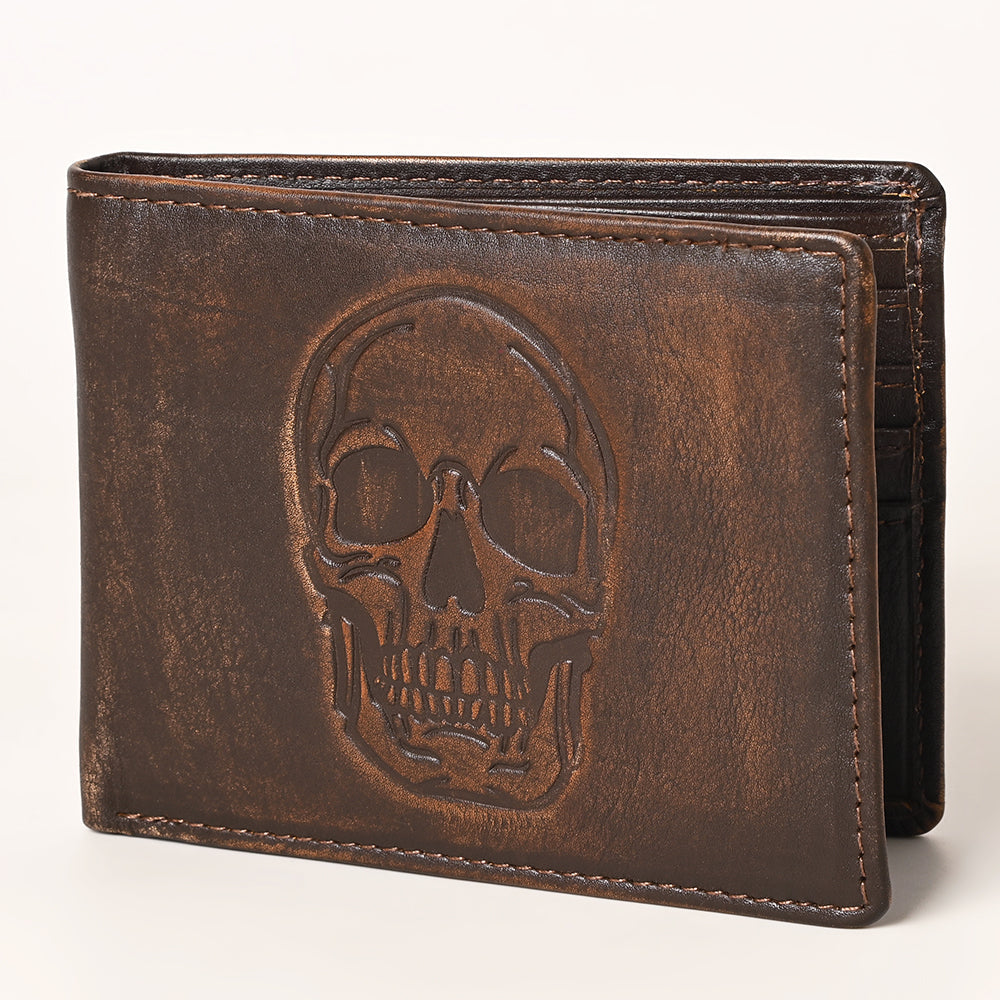 AMERICAN TANNER Genuine Leather Hand Burnished Bifold Wallet For Men Women H3.5 X W4.75 X D0.5