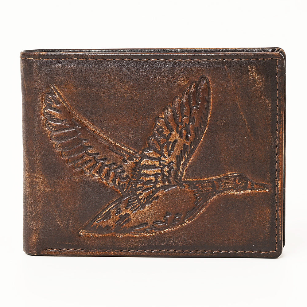 AMERICAN TANNER Genuine Leather Hand Burnished Bifold Wallet For Men Women H3.5 X W4.75 X D0.5
