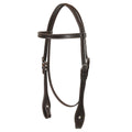 Hilason Western Horse Genuine Leather Headstall Bridle Engraved German Silver Concho Brown