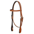 Hilason Western Horse Genuine Leather Headstall Bridle Engraved German Silver Concho Chestnut