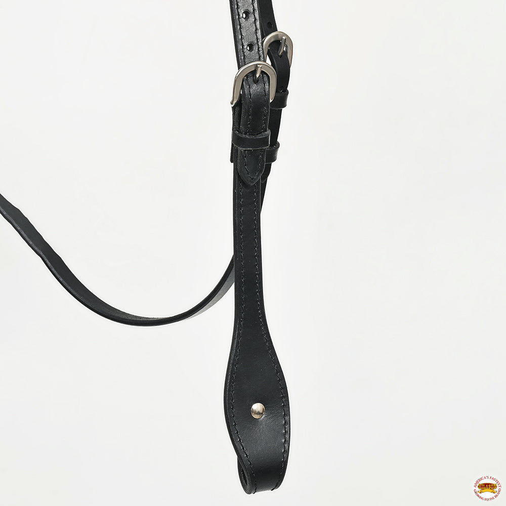 Hilason Western Horse Genuine Leather Headstall Bridle Engraved German Silver Concho Black