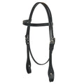 Hilason Western Horse Genuine Leather Headstall Bridle Engraved German Silver Concho Black