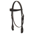 Hilason Western Horse Genuine Leather Headstall Bridle Engraved GS Concho Brown