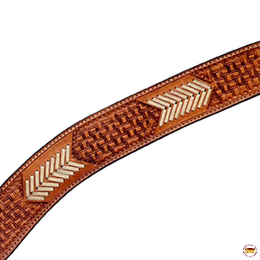 HILASON Western Genuine Leather Horse V Shaped Breast Collar Oiled Tan