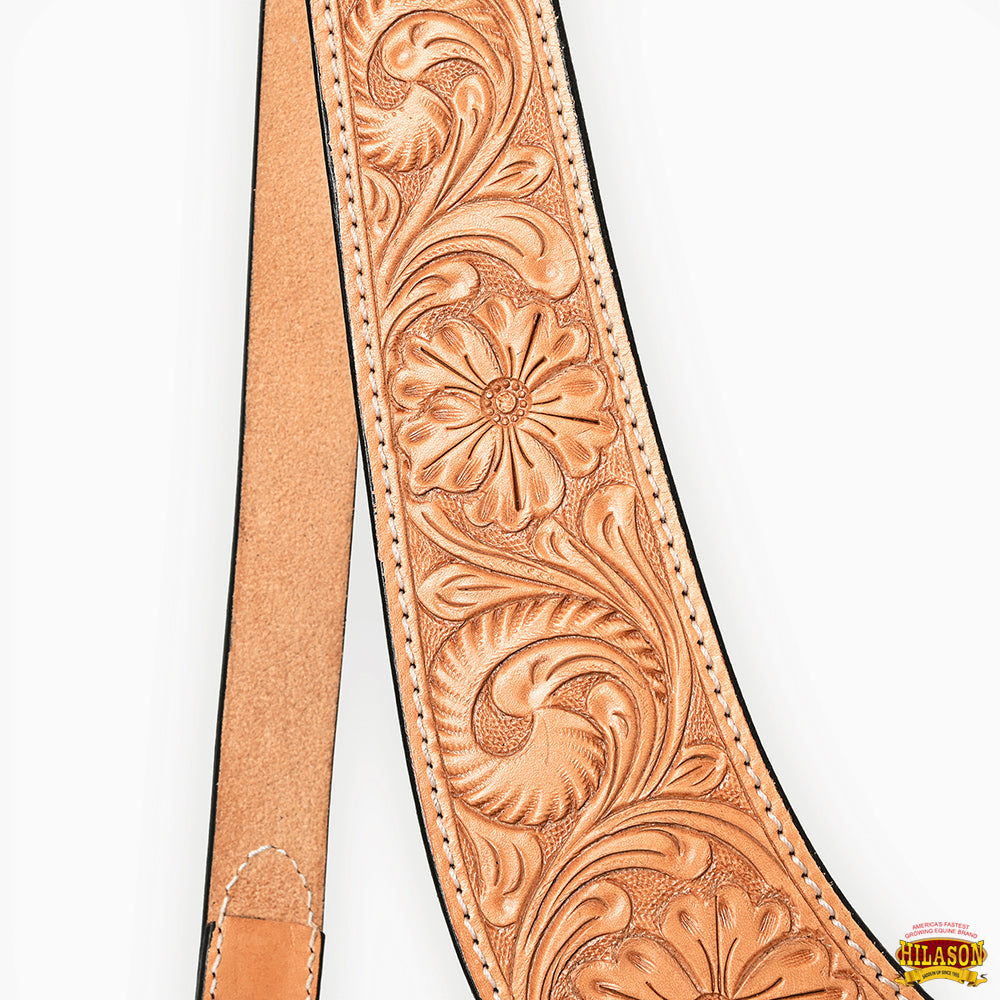 HILASON Leather Horse U Shaped Breast Collar Floral Tan | Western