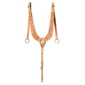 Hilason Western Horse Floral Hand Carved American Leather Breast Collar Oiled Tan