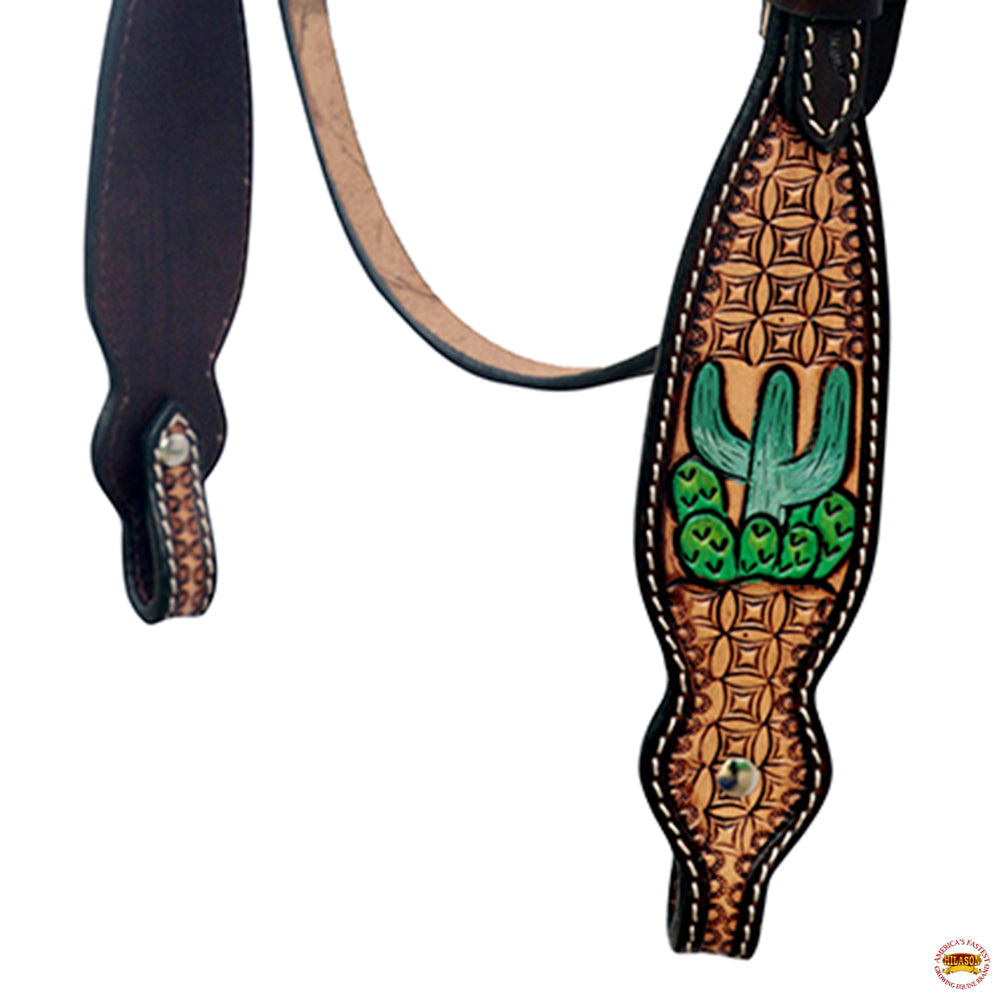 HILASON Western Leather Horse Headstall & Breast Collar Hand Tooled Tan | Leather Headstall | Leather Breast Collar