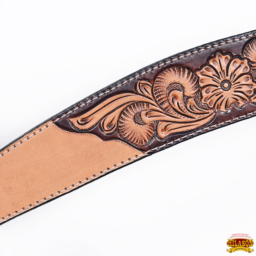 HILASON Western Horse Headstall & Breast Collar American Leather Floral Carving