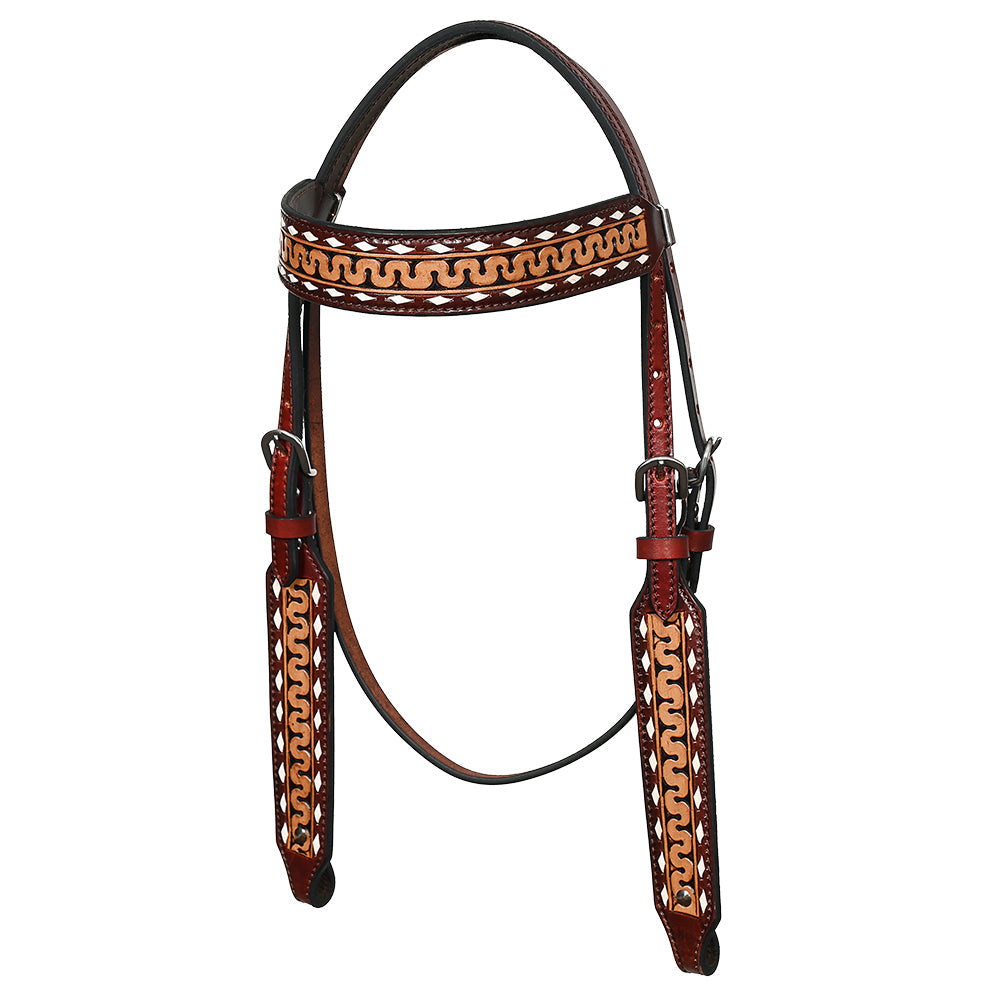 HILASON Western American Leather Headstall Breast Collar Horse Tack Set