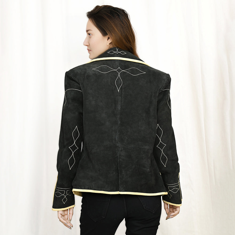 Genuine Vintage  leather Women shirt Blazer jacket  dress ladies girl