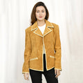 Genuine Vintage  leather Women shirt Blazer jacket  dress ladies girl