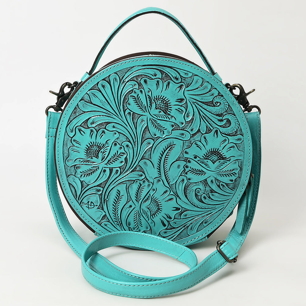 American Darling Western Leather Canteen Bag with Hand-Tooled Floral Detailing, Genuine Leather, Premium Craftsmanship, Everyday Carry Purse