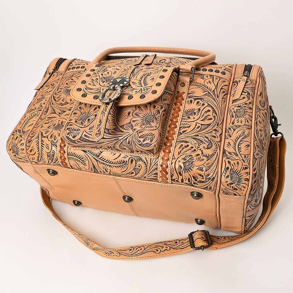 American Darling Hand-Tooled Genuine Leather Duffel Bag