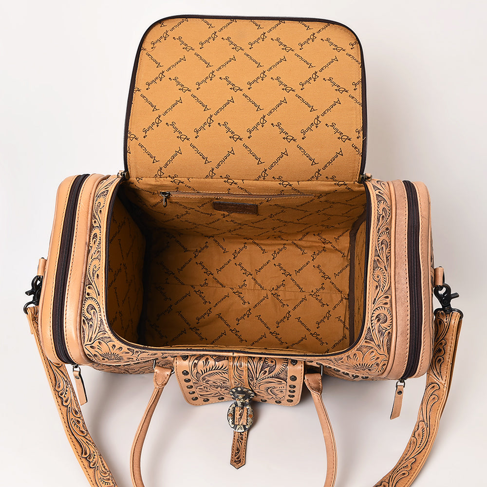 American Darling Hand-Tooled Genuine Leather Duffel Bag