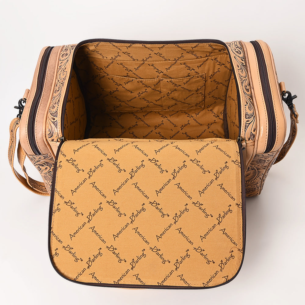 American Darling Hand-Tooled Genuine Leather Duffel Bag