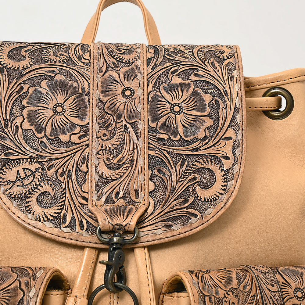 American Darling Hand-Tooled Genuine Leather Floral Backpack