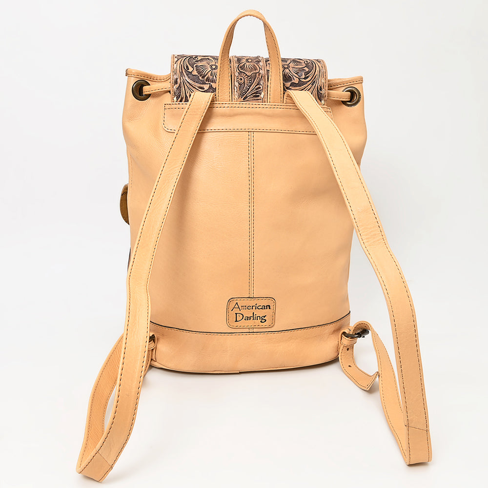 American Darling Hand-Tooled Genuine Leather Floral Backpack
