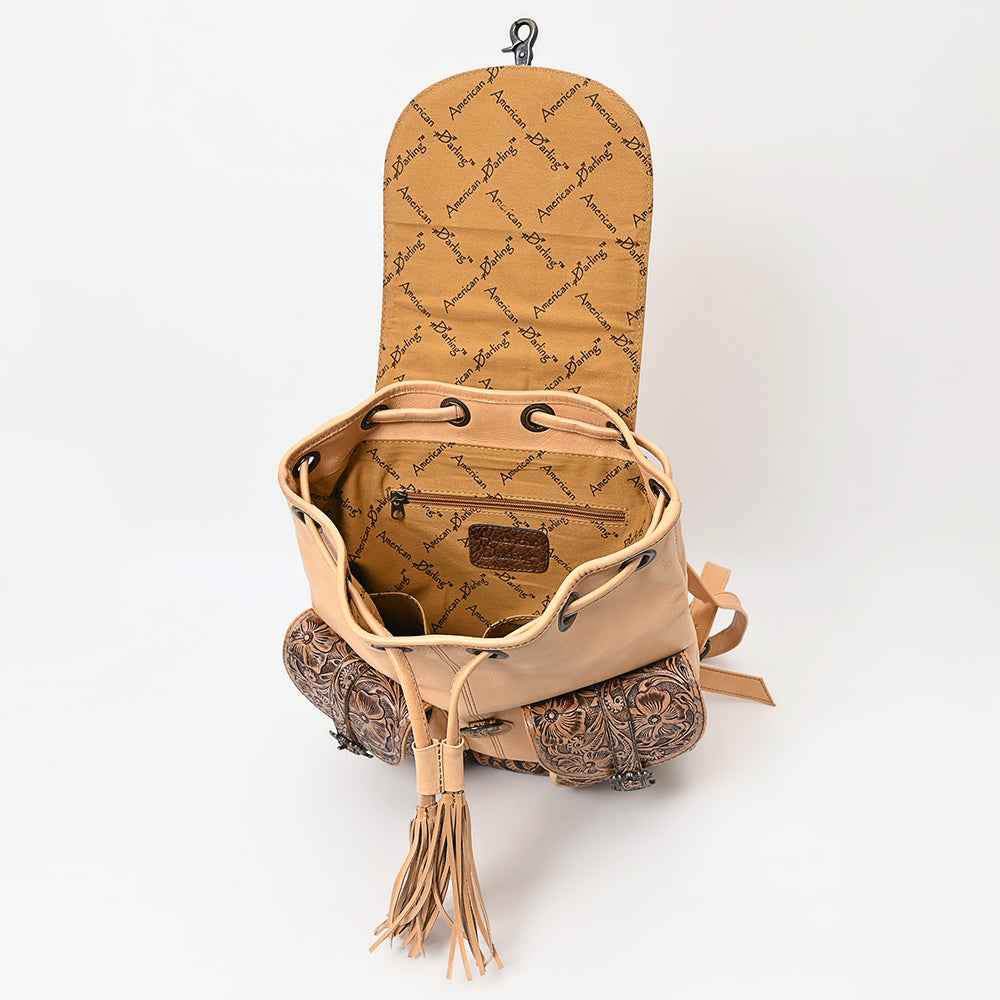 American Darling Hand-Tooled Genuine Leather Floral Backpack