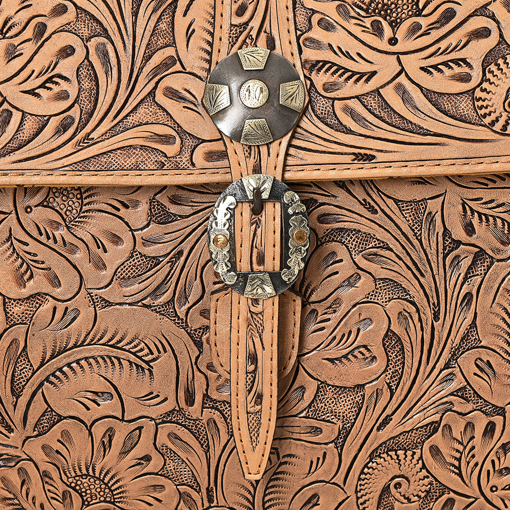 American Darling Hand-Tooled Genuine Leather Briefcase