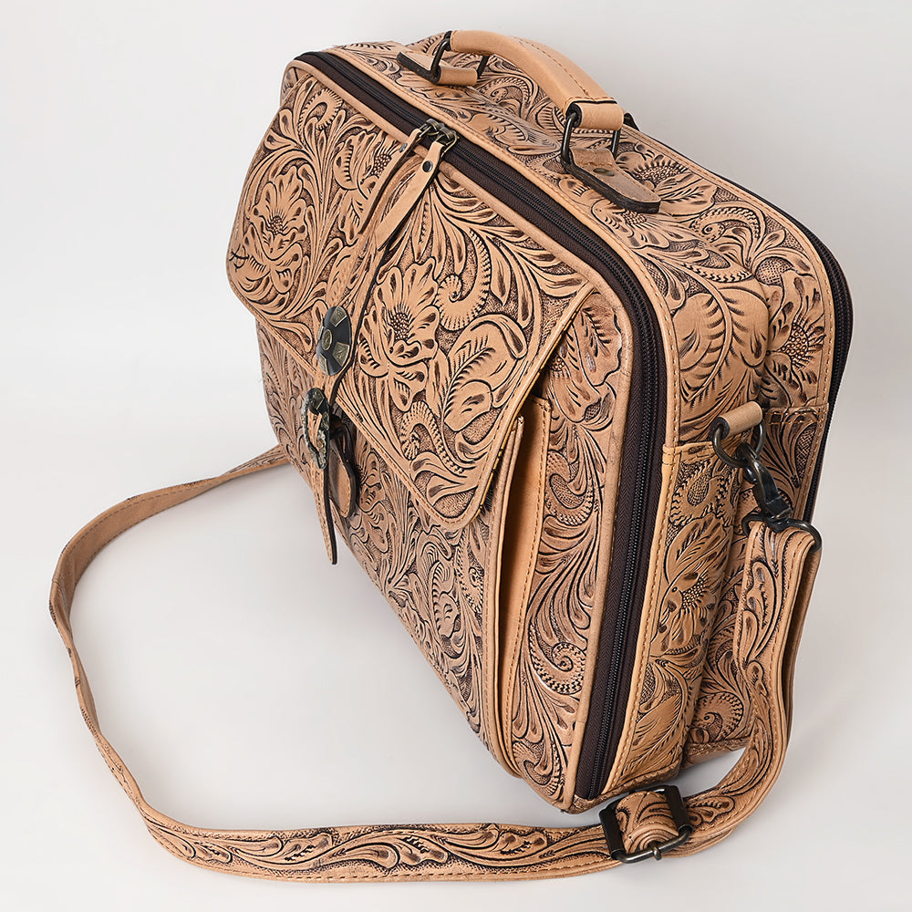 American Darling Hand-Tooled Genuine Leather Briefcase