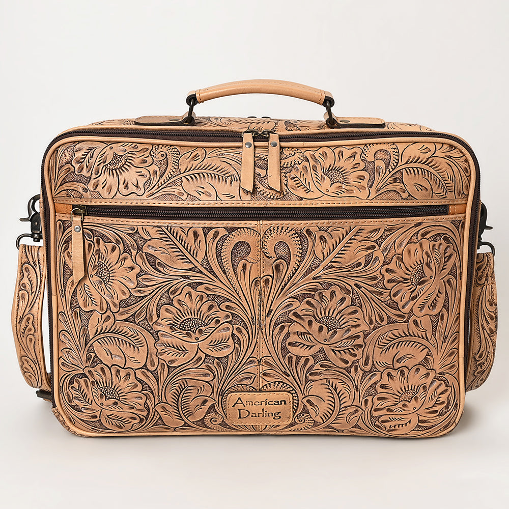 American Darling Hand-Tooled Genuine Leather Briefcase