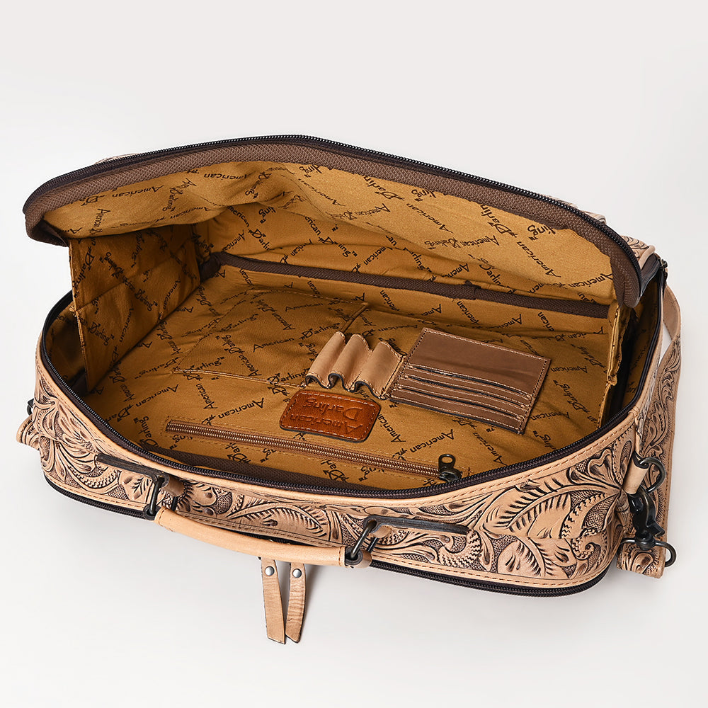 American Darling Hand-Tooled Genuine Leather Briefcase