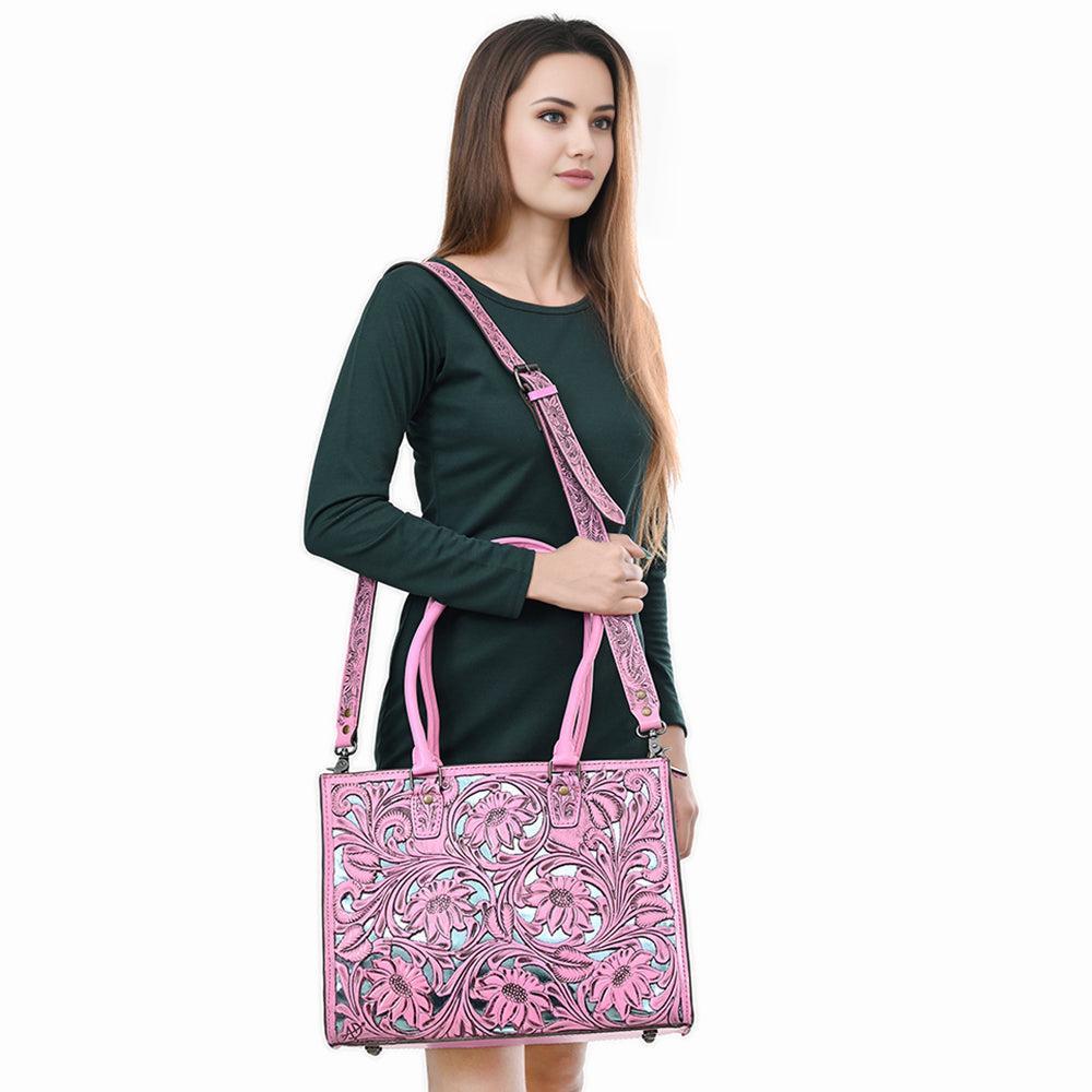 American Darling Hand-Tooled Genuine Leather Tote