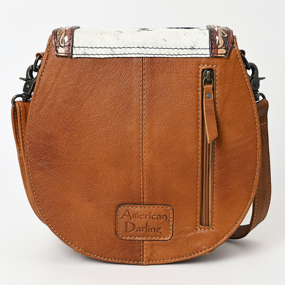 American Darling Hand-Tooled Hair-On Genuine Leather Bag