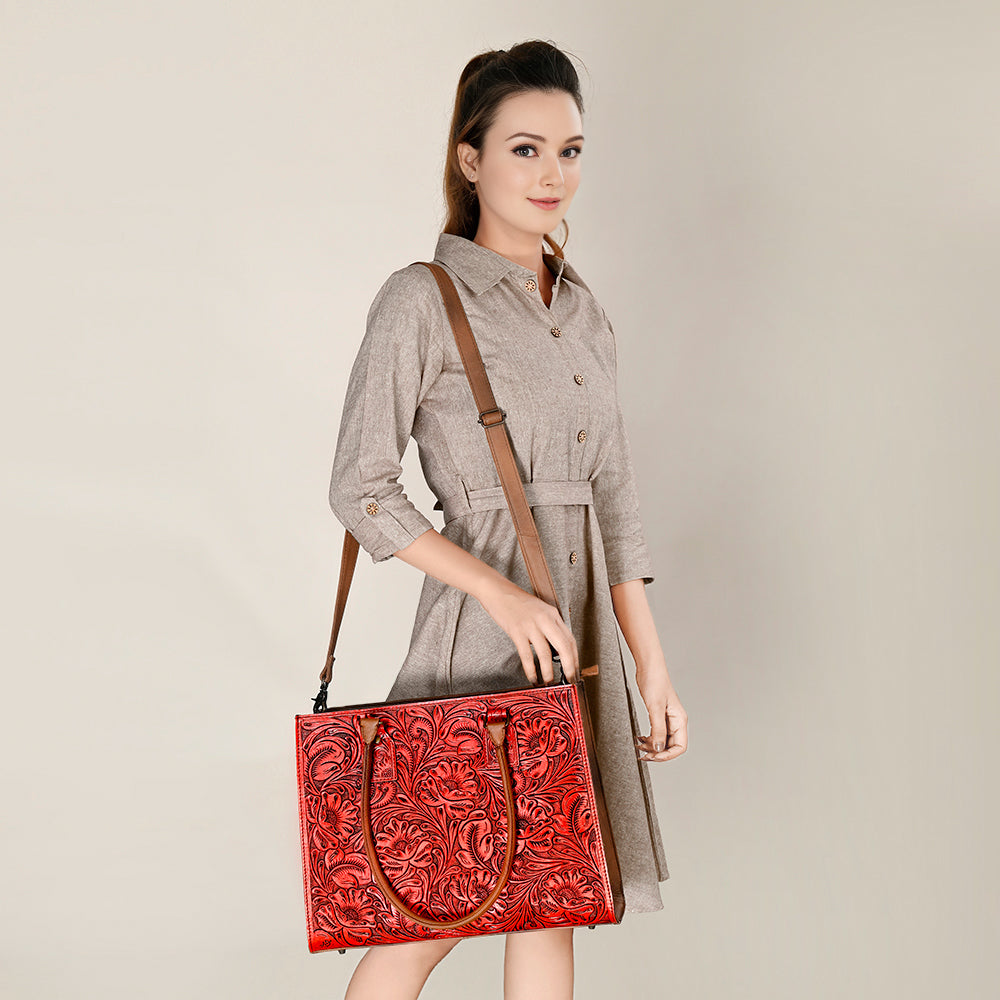 American Darling Hand-Tooled Genuine Leather Bag