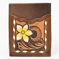 American Darling Floral Western Hand Tooled Genuine Leather Women Card-Holder