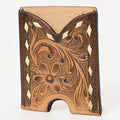 American Darling Floral Western Hand Tooled Genuine Leather Women & Man Card-Holder
