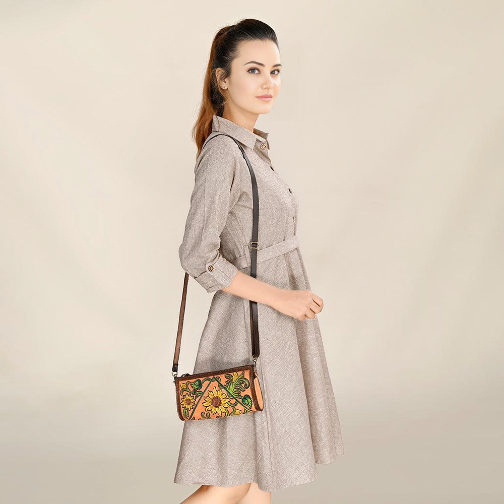 American Darling Hand-Tooled Genuine Leather Bag