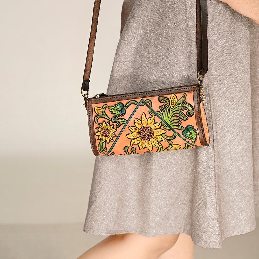 American Darling Hand-Tooled Genuine Leather Bag