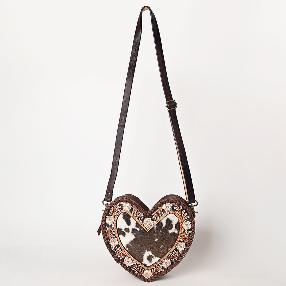American Darling Hand-Tooled Hair-On Genuine Leather Bag