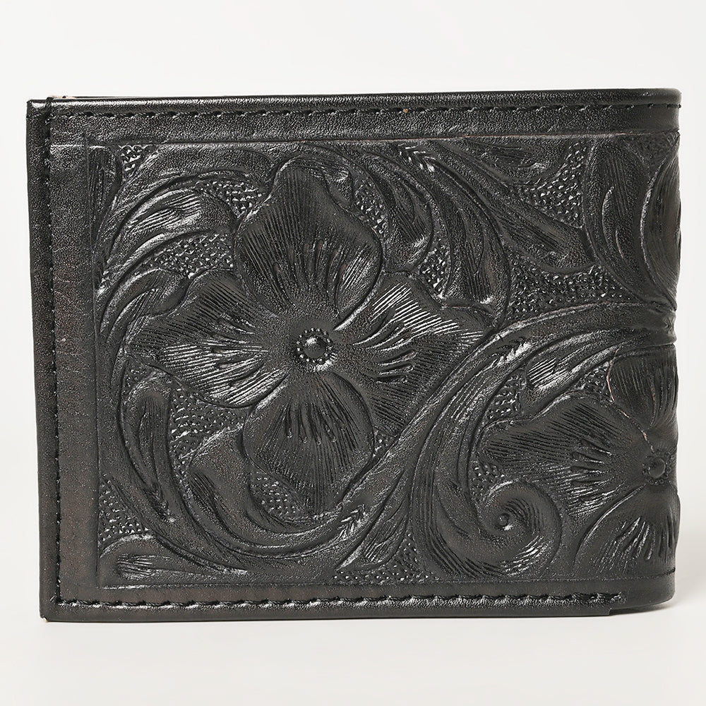 American Darling Western Bifold Wallet Handcrafted from Tooled Genuine Leather | Floral Carved Design with Multiple Card Slots