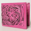 American Darling Western Bifold Wallet Handcrafted from Tooled Genuine Leather | Floral Carved Design with Multiple Card Slots