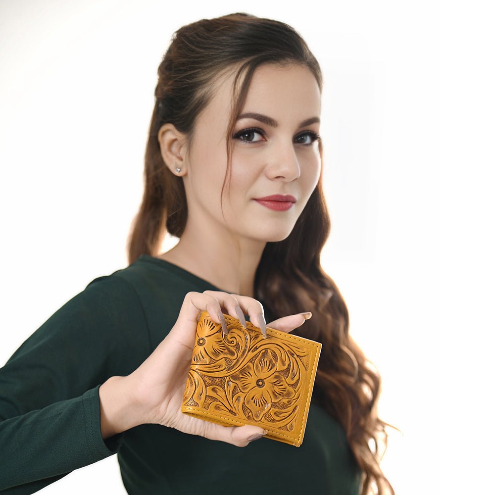 American Darling Wallet Hand Tooled Genuine Leather
