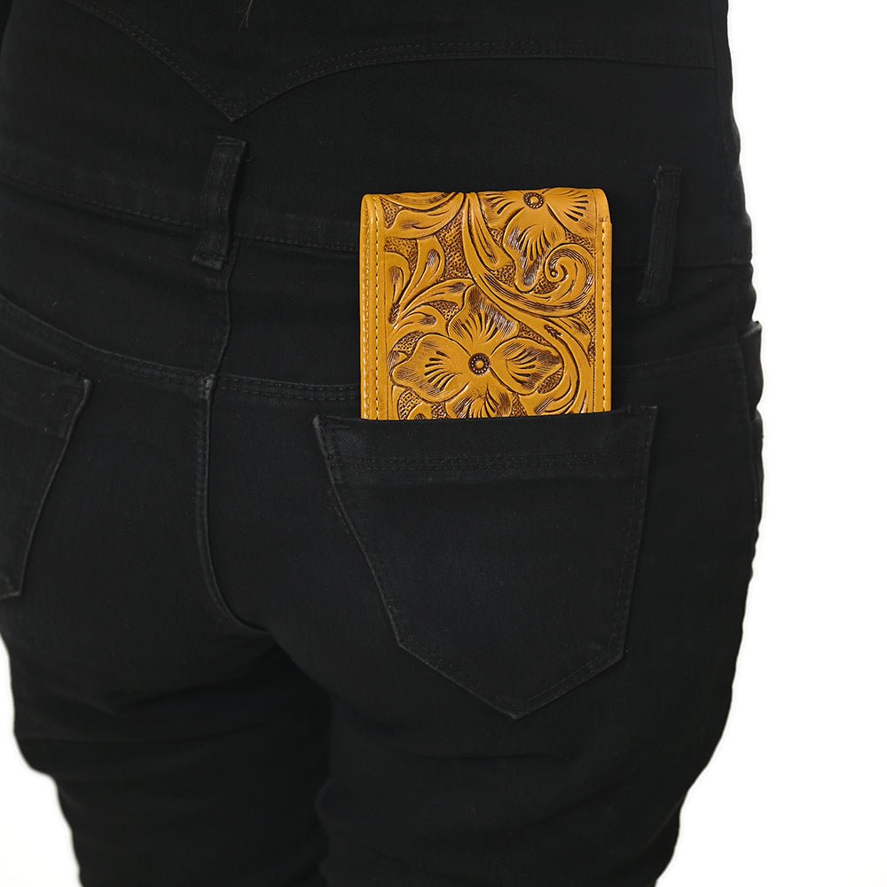 American Darling Wallet Hand Tooled Genuine Leather