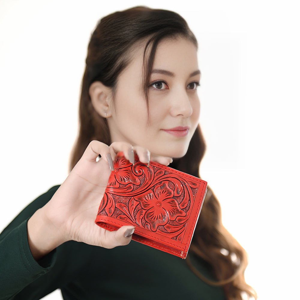 American Darling Wallet Hand Tooled Genuine Leather