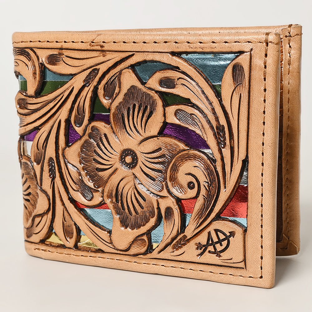 American Darling Wallet Hand Tooled Genuine Leather