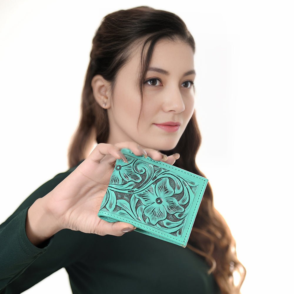 American Darling Wallet Hand Tooled Genuine Leather
