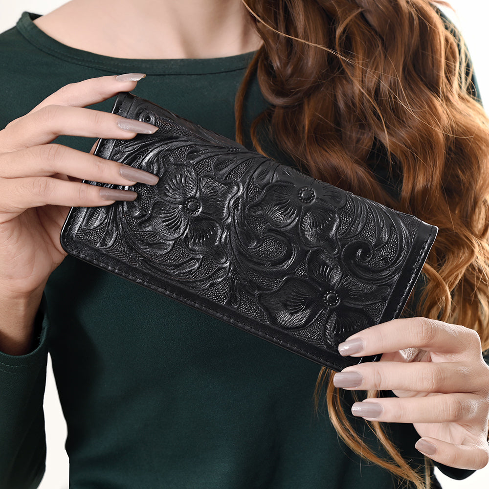 American Darling Wallet Hand Tooled Genuine Leather